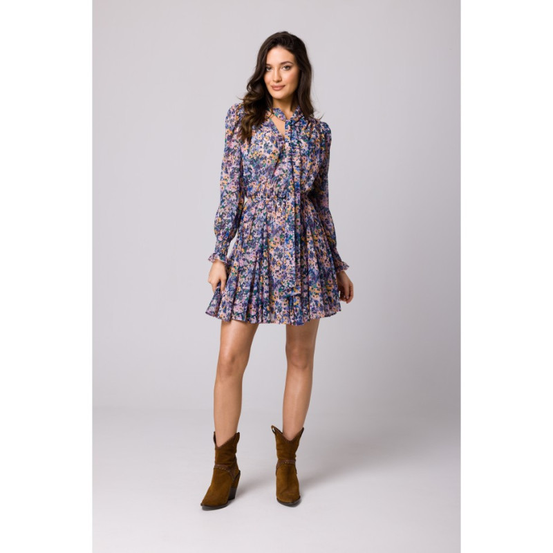 K167 Sukienka szyfonowa z klinami - model 2