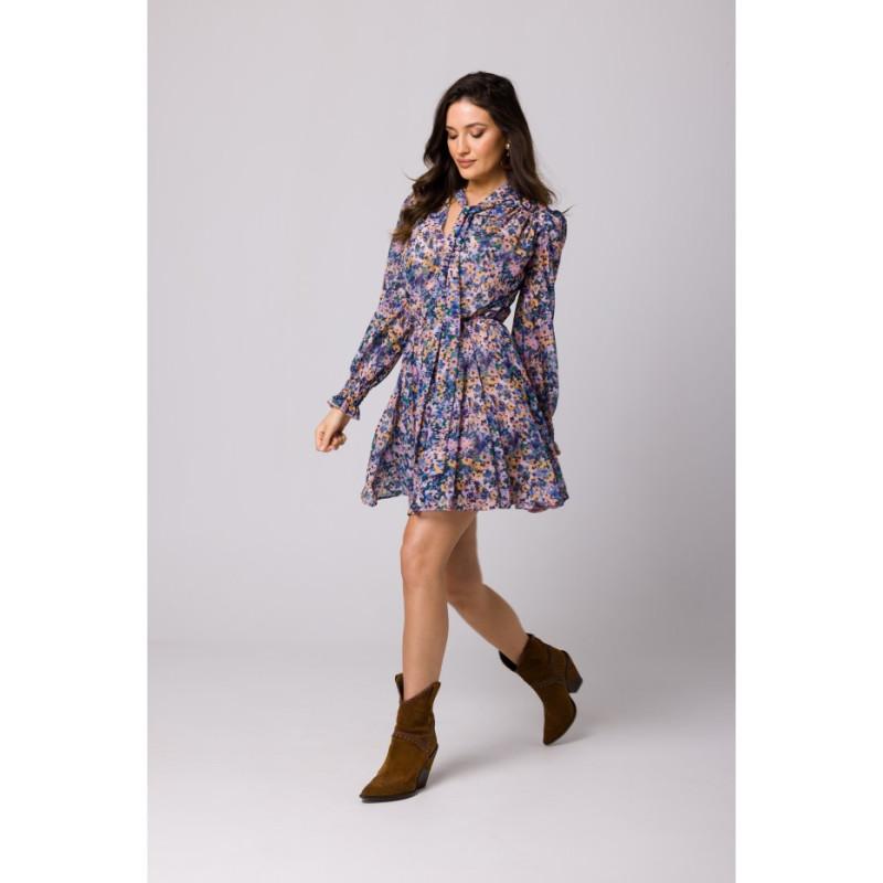 K167 Sukienka szyfonowa z klinami - model 2