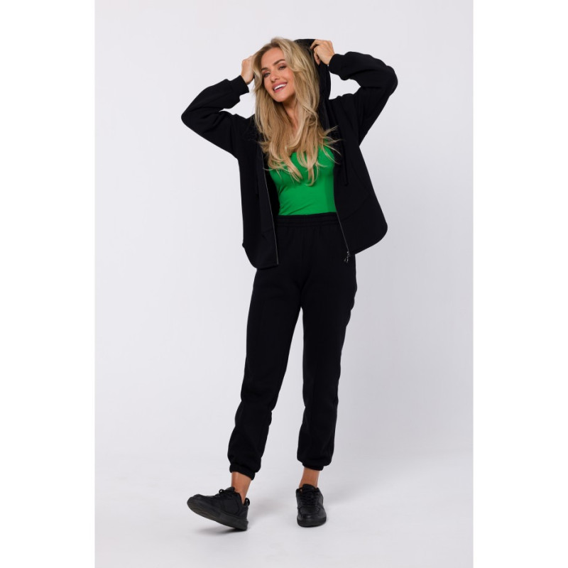 M761 Bluza z kapturem zasuwana na zamek - czarna