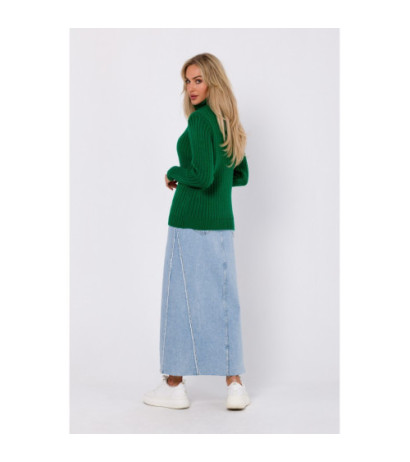 M771 Sweter z golfem - zielony