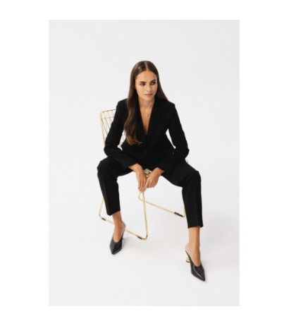 S356 Spodnie z wysokim stanem - czarne