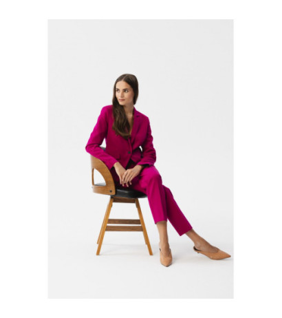 S356 Spodnie z wysokim stanem - śliwkowe