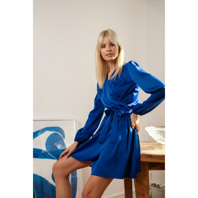 K175 Sukienka rozkloszowana - szafirowa