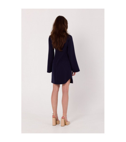 K181 Sukienka z wycięciem typu łezka w dekolcie - atramentowa