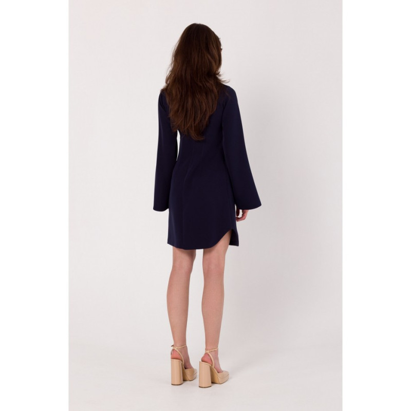 K181 Sukienka z wycięciem typu łezka w dekolcie - atramentowa