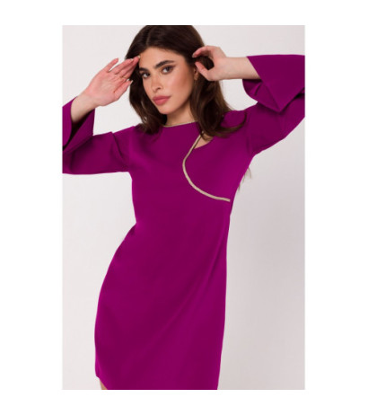 K181 Sukienka z wycięciem typu łezka w dekolcie - rubin