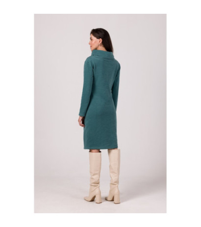B270 Sukienka z wysokim kołnierzem - turkusowa