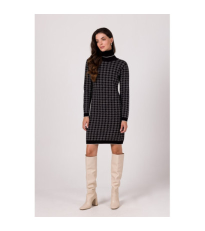 BK103 Sukienka z golfem - czarna