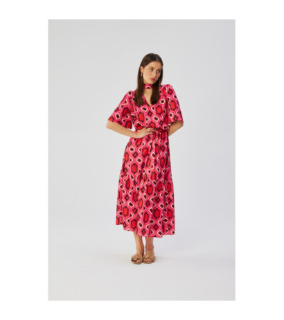 S367 Sukienka maxi z falbaną - model 1