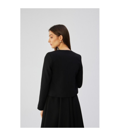 S368 Krótka marynarka bez zapięcia - czarna