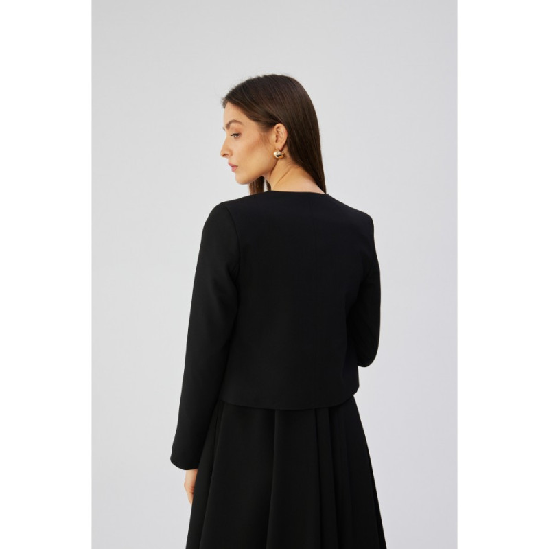 S368 Krótka marynarka bez zapięcia - czarna