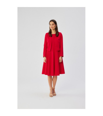 S368 Krótka marynarka bez zapięcia - czerwona