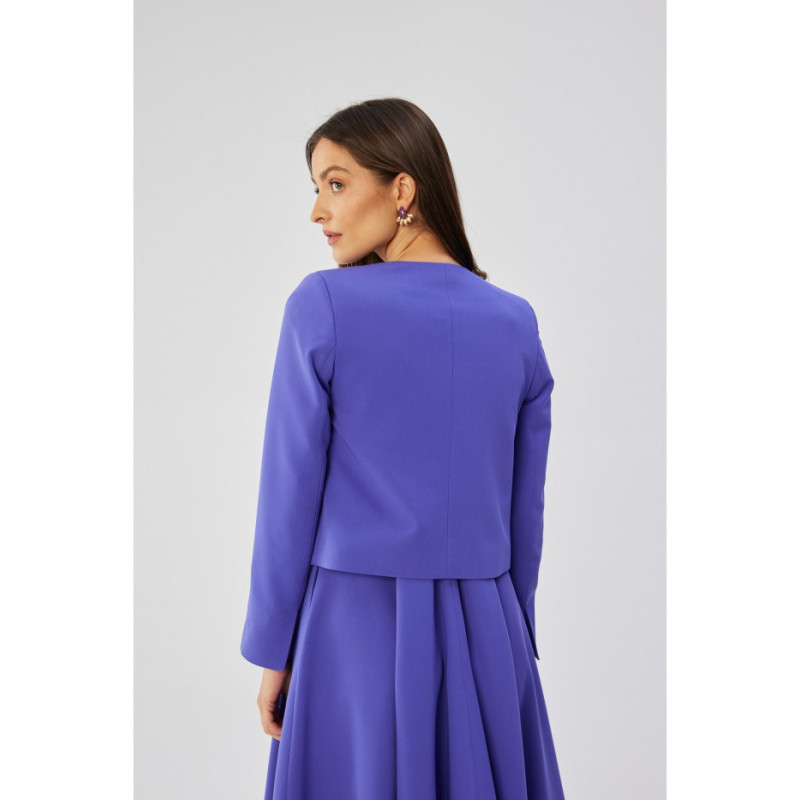 S368 Krótka marynarka bez zapięcia - fioletowa