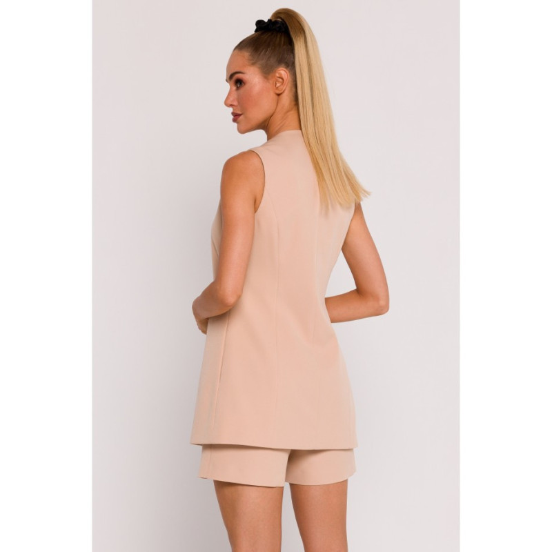 M776 Kamizelka na jeden guzik - beżowa