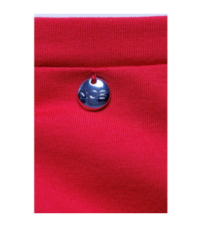 M789 Sukienka mini z poduszkami na ramionach - czerwona