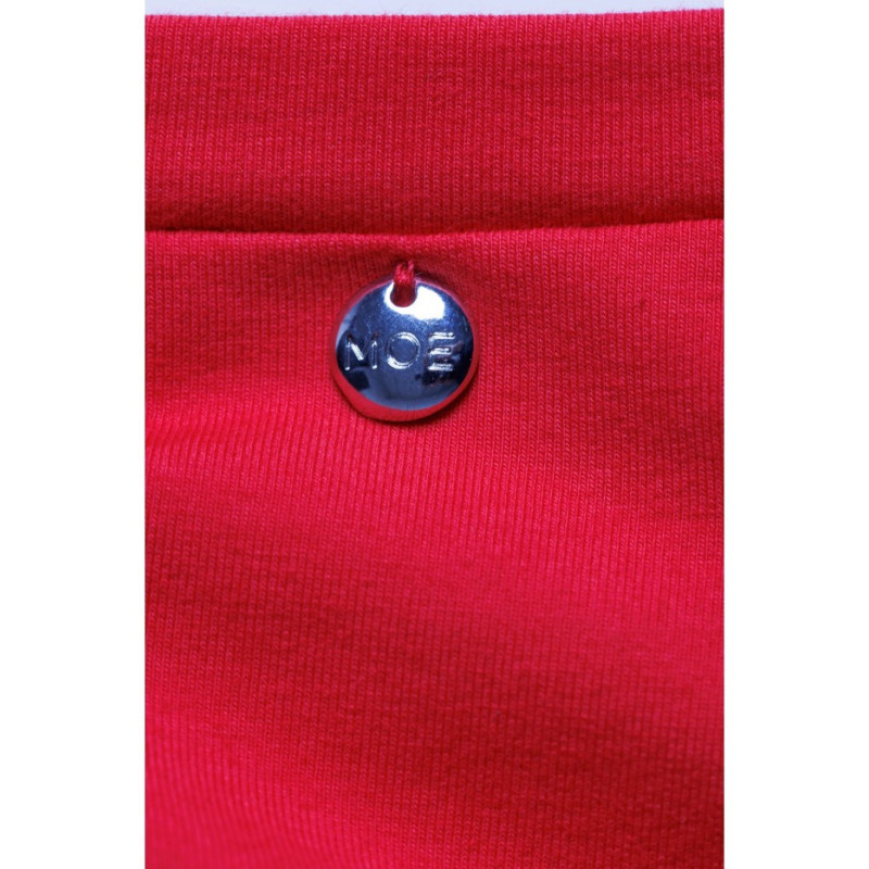 M789 Sukienka mini z poduszkami na ramionach - czerwona