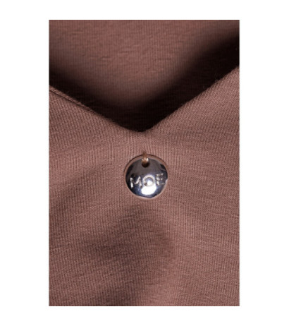 M791 Sukienka maxi z głębokim dekoltem na plecach - kakaowa