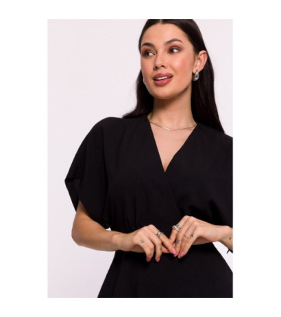 B278 Sukienka rozkloszowana - czarna