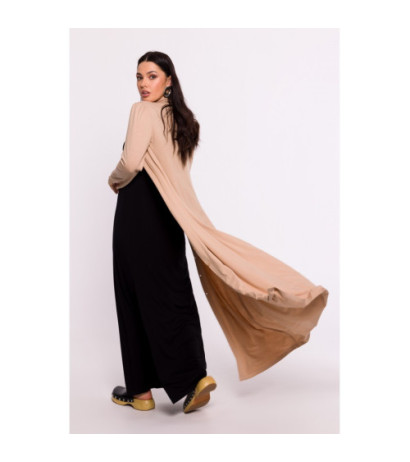 B285 Sukienka wiskozowa zapinana na guziki - cappuccino