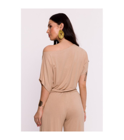 B287 Bluzka wiskozowa nietoperz - cappuccino