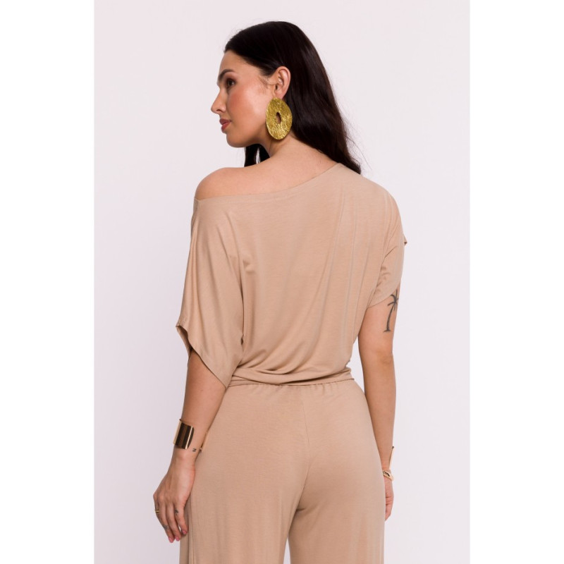 B287 Bluzka wiskozowa nietoperz - cappuccino