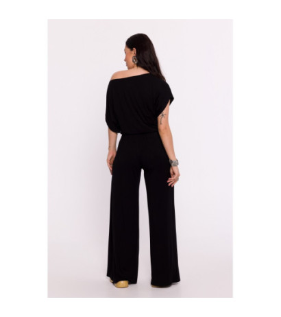 B287 Bluzka wiskozowa nietoperz - czarna