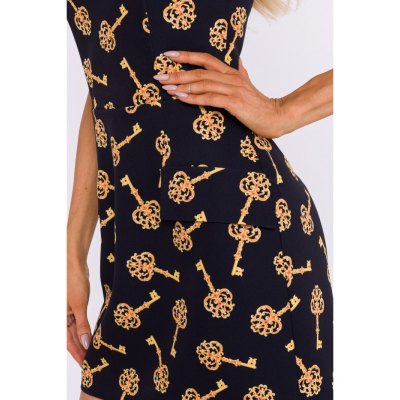 M795 Mini sukienka gorsetowa we wzór - model 3