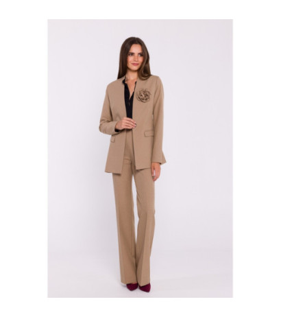 S370 Marynarka z kwiatkiem - beżowa