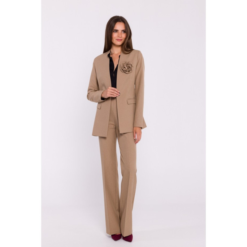 S370 Marynarka z kwiatkiem - beżowa