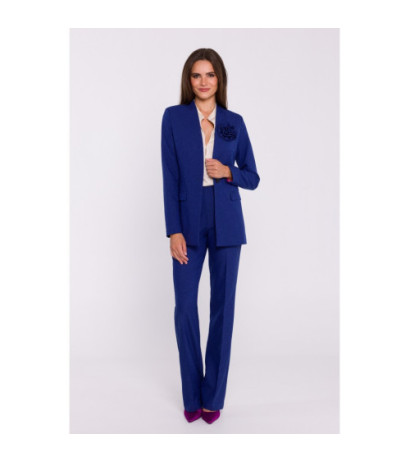 S370 Marynarka z kwiatkiem - niebieska