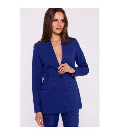 S370 Marynarka z kwiatkiem - niebieska