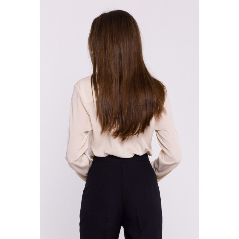 S375 Bluzka z długimi rękawami - beżowa