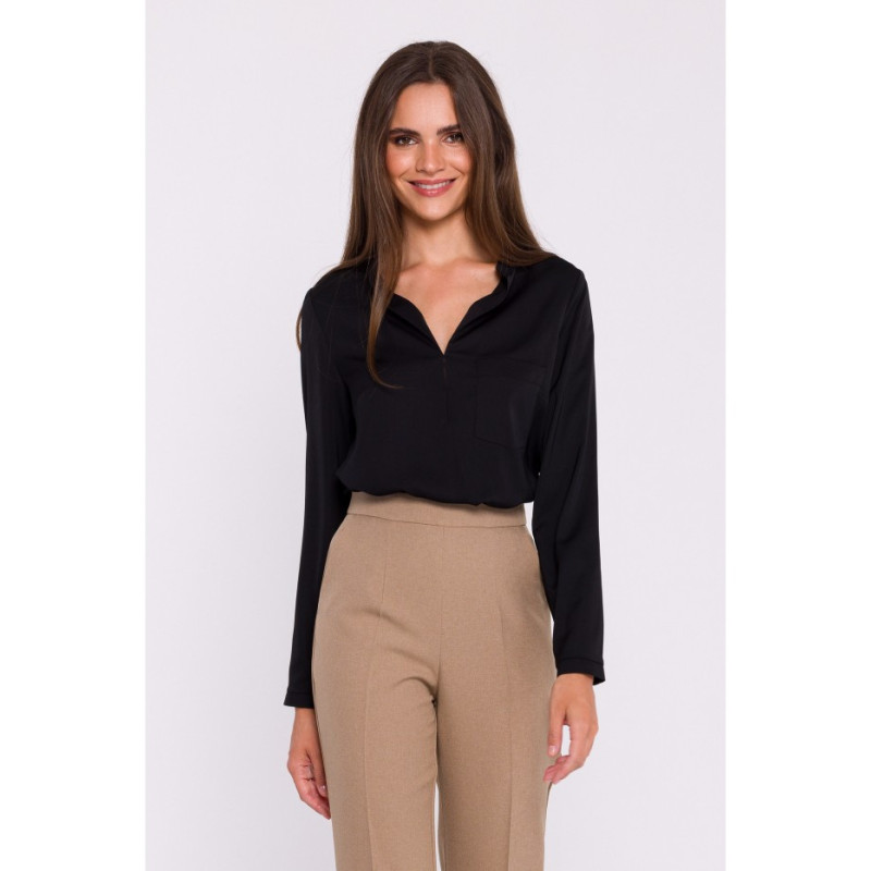 S375 Bluzka z długimi rękawami - czarna