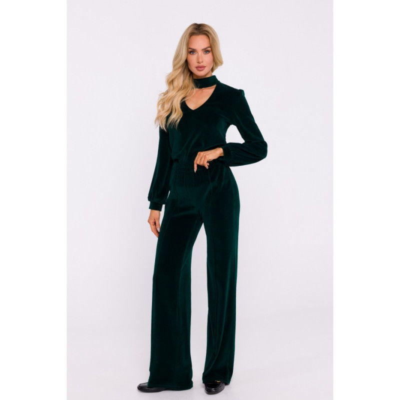 M830 Welurowe spodnie - zielone