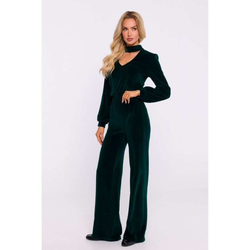 M830 Welurowe spodnie - zielone