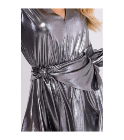 M832 Sukienka mini z wiązaniem na boku - srebrna