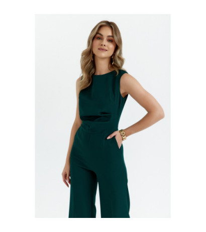 S115 Kombinezon z szerokimi nogawkami - butelkowa zieleń