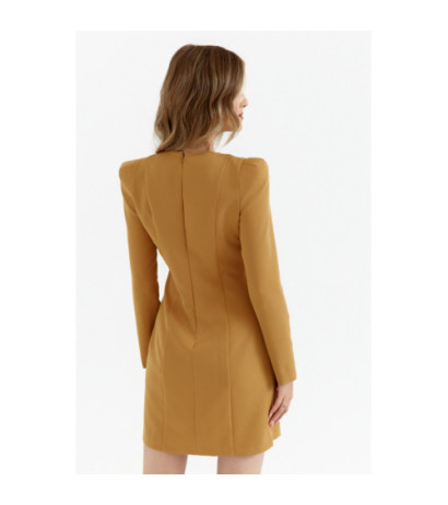 M755 Sukienka z modelującymi przeszyciami - cynamonowa