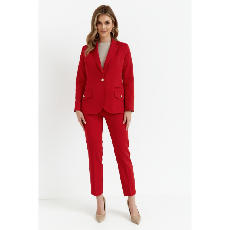 K141 Żakiet z ozdobnymi guzikami - czerwony