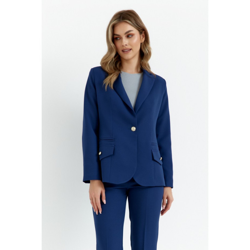 K141 Żakiet z ozdobnymi guzikami - granatowy