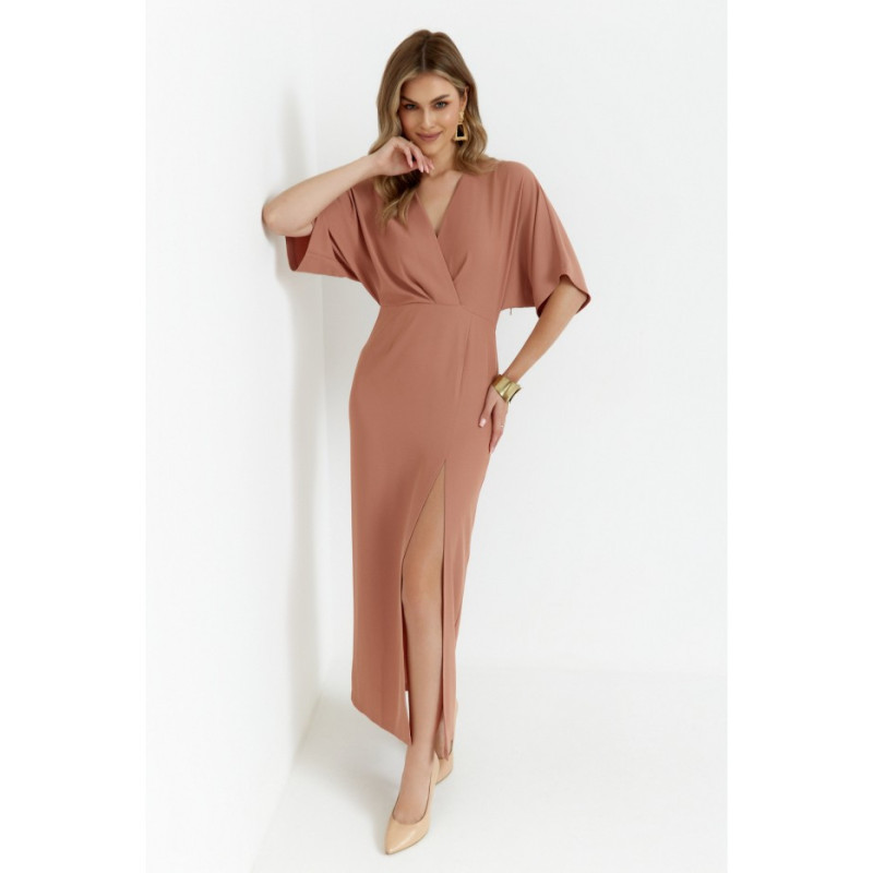 K163 Sukienka maxi - różana