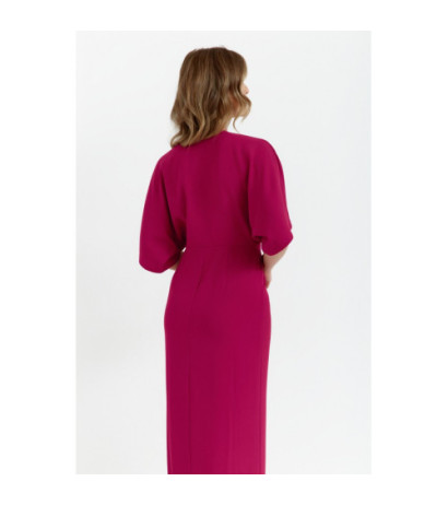 K163 Sukienka maxi - śliwkowa