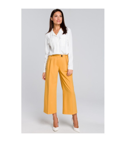 S144 Luźna bluzka koszulowa - ecru