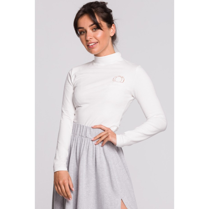 B129 Golf z haftem - ecru