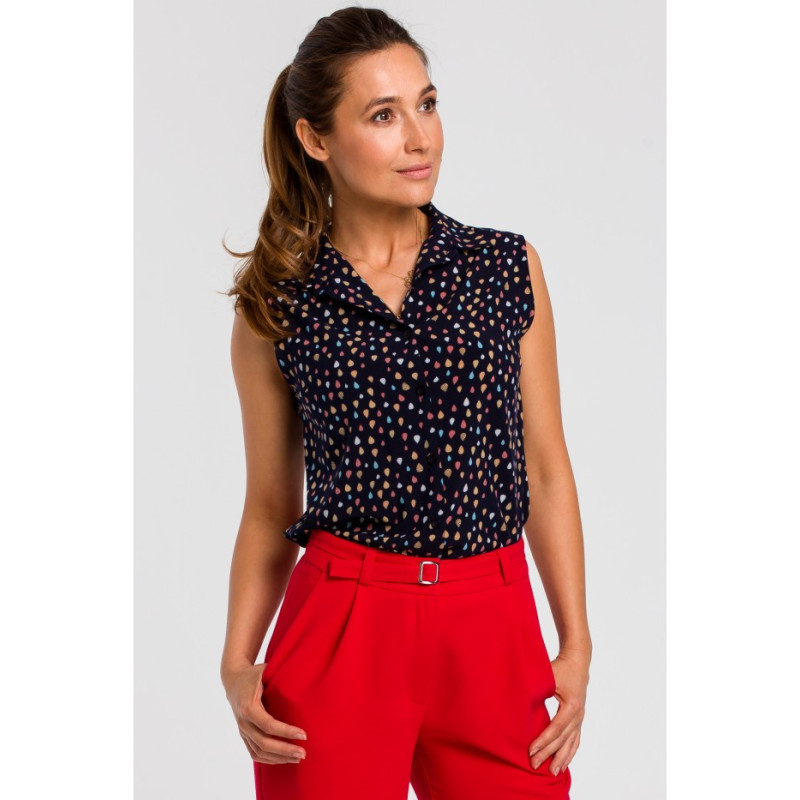 S188 Bluzka z kołnierzykiem bez rękawów - model 4