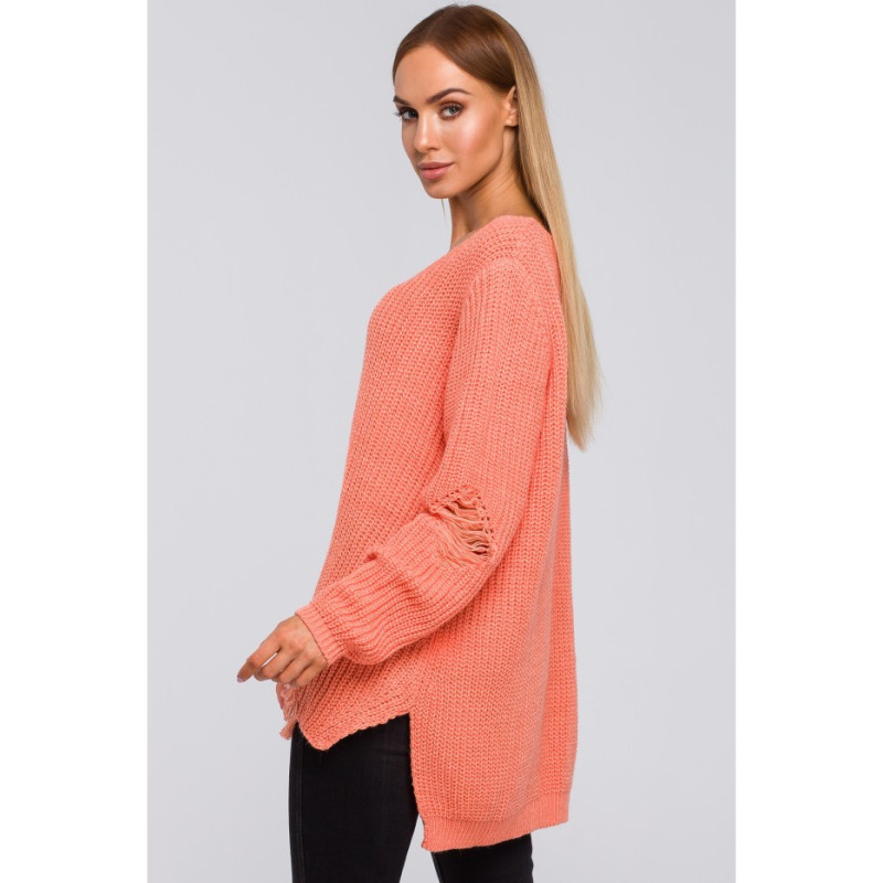 M473 Sweter z dziurami - brzoskwiniowy