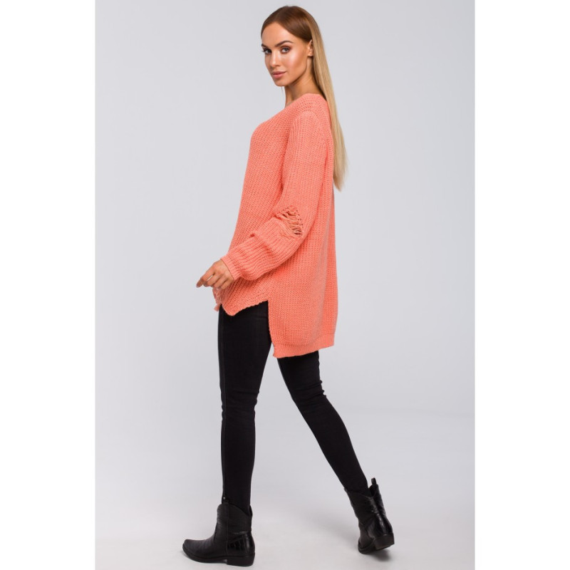 M473 Sweter z dziurami - brzoskwiniowy