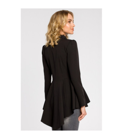 M165 Asymetryczny taliowany żakiet - czarny