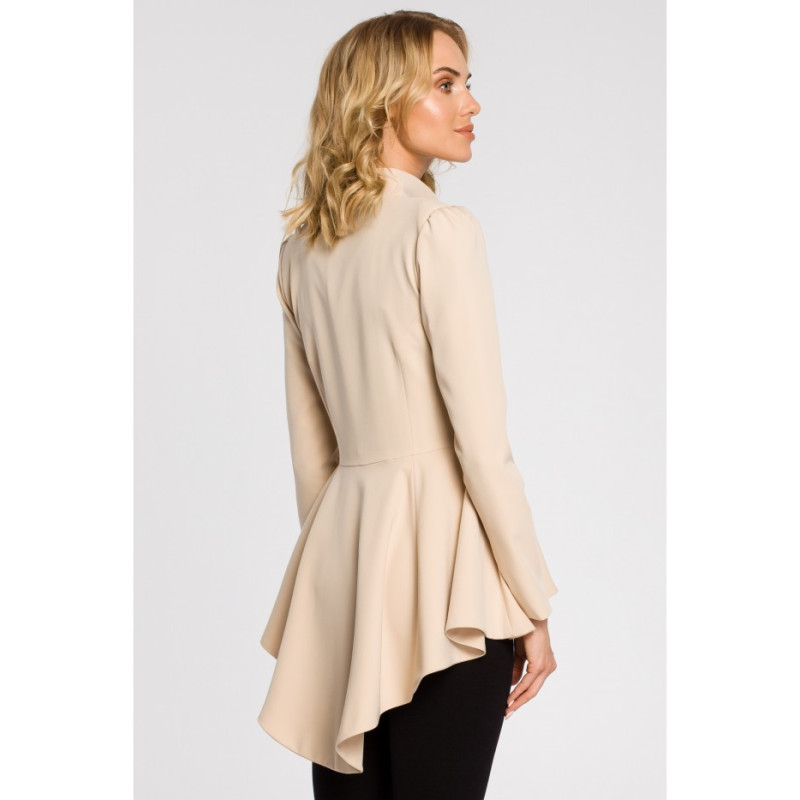 M165 Asymetryczny taliowany żakiet - beżowy