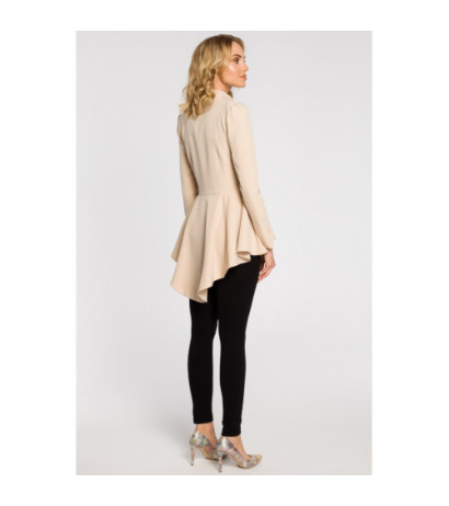 M165 Asymetryczny taliowany żakiet - beżowy